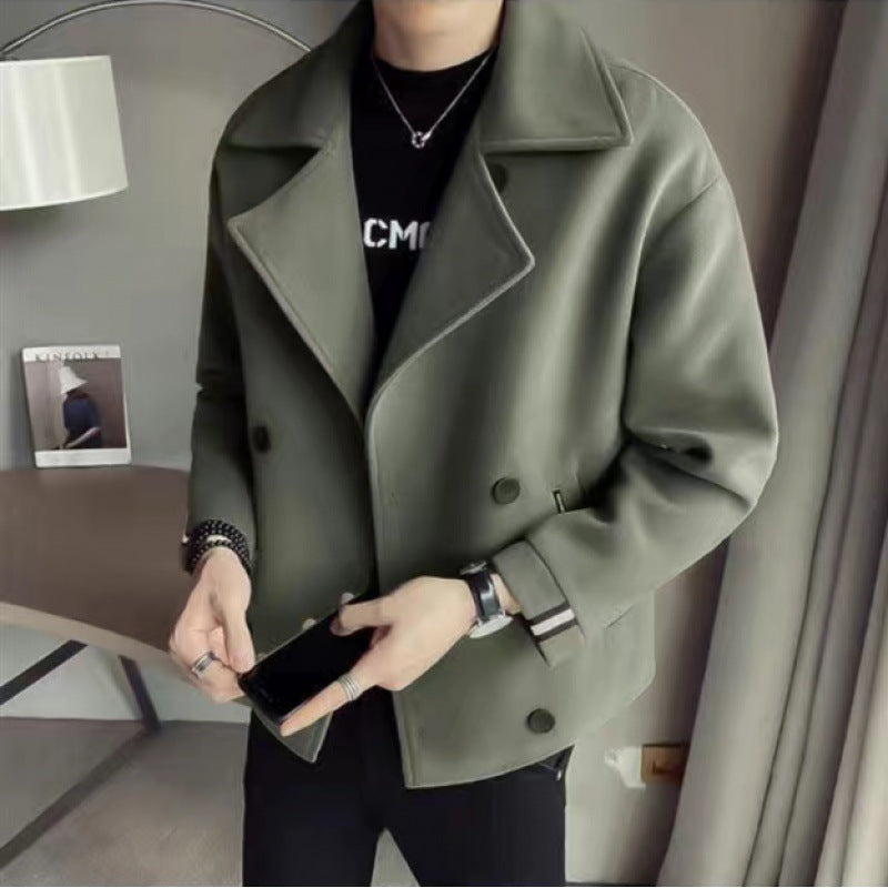 Herren modische Baumwoll-Blazerjacke mit doppelter Knopfleiste Drune