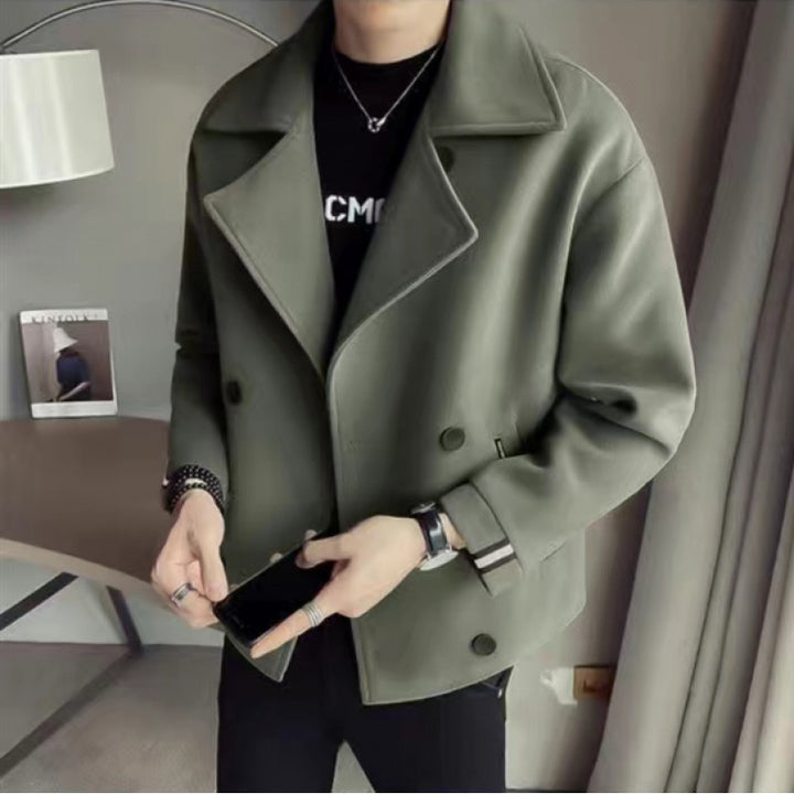 Herren modische Baumwoll-Blazerjacke mit doppelter Knopfleiste Drune