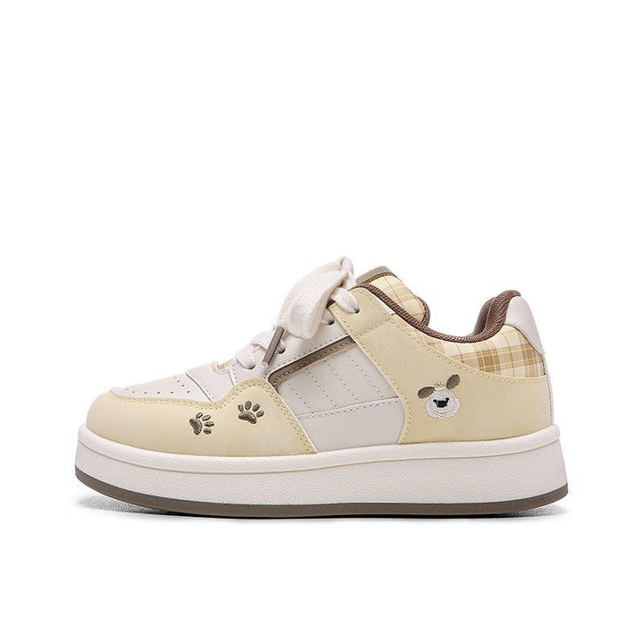 Damen Sneakers im verspielten Karo-Look mit Tiermotiven und bequemer Dämpfung Drune