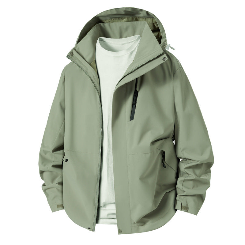 Herren technische Übergangsjacke mit verstellbarem Kapuzenrand Drune
