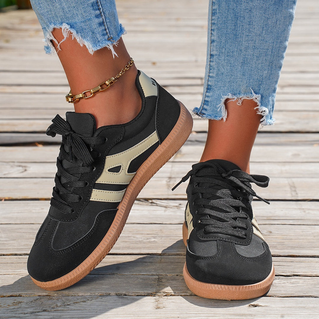 Damen Retro-inspirierte Schnür-Sneaker mit gepolstertem Komfortfußbett Drune