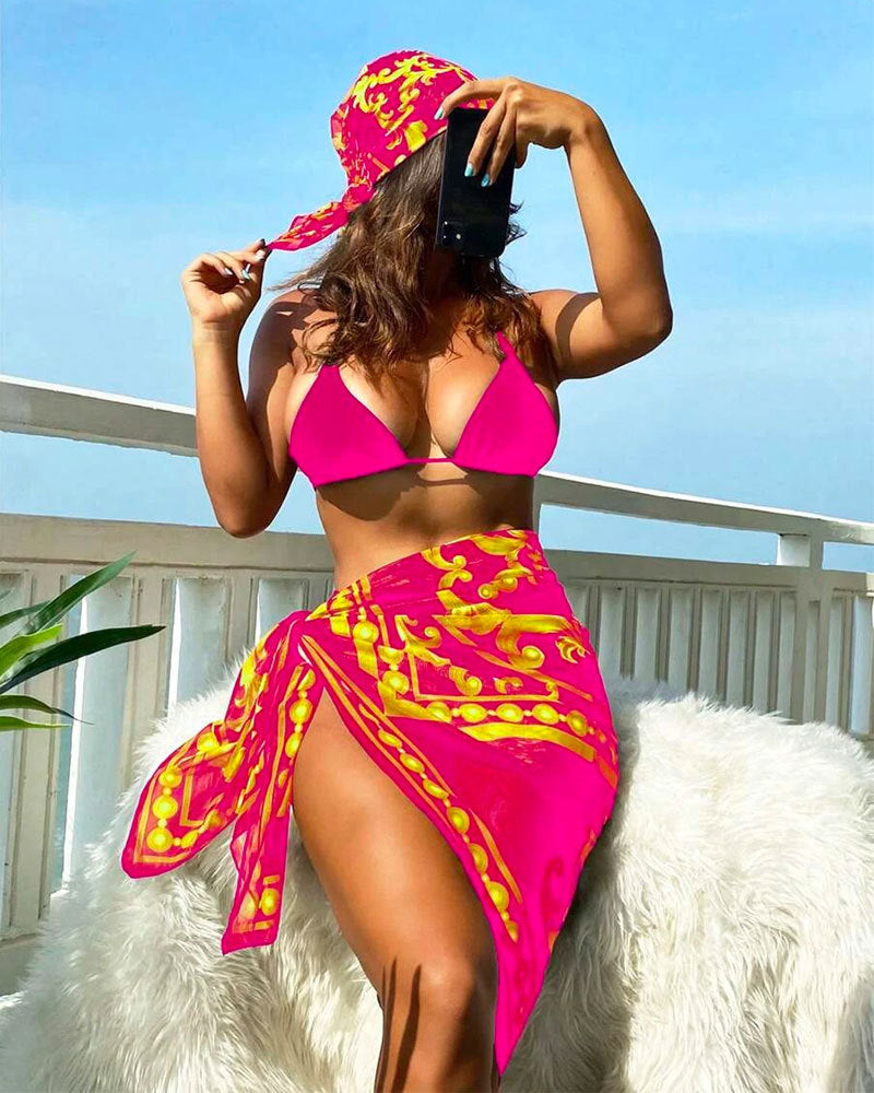 Damen Triangel-Bikini mit eleganter Wickelrock-Optik Drune