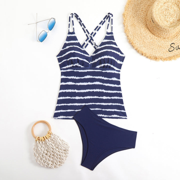 Damen Tankini mit modischem Streifenmuster Drune