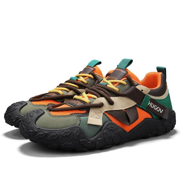 Herren Multimaterial-Trekkingsneaker mit verstärkter Zehenkappe, gepolsterter Fersenstütze und griffiger Offroad-Sohle Drune