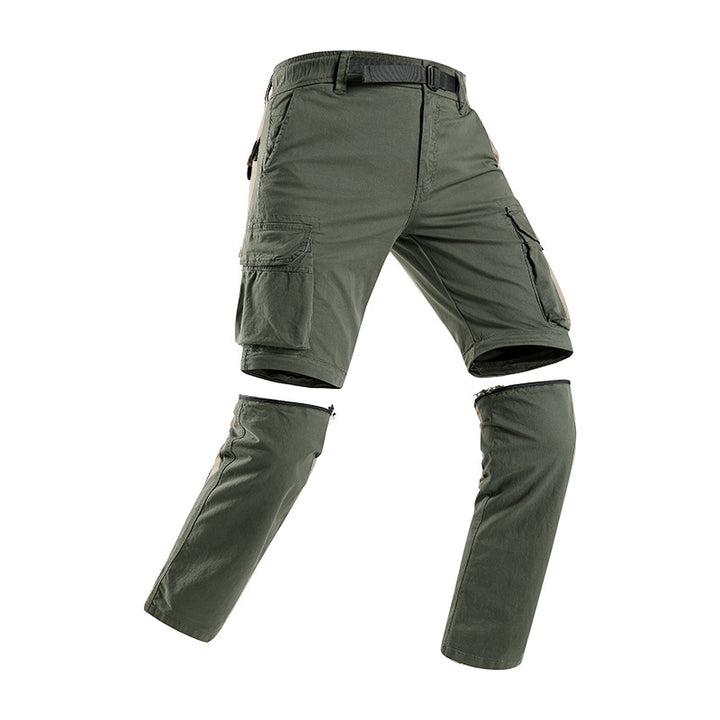 Herren Zip-off Convertible-Cargo-Hose mit abtrennbaren Beinen und Mehrfachtaschen Drune