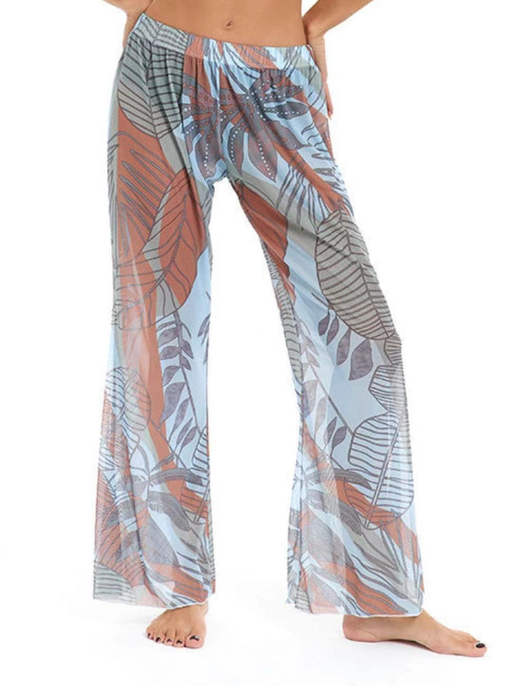 Damen Elegante Strandhose mit floralem Muster Drune