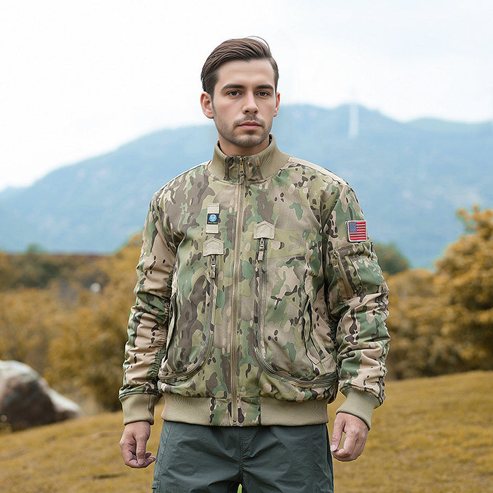 Herren modische Bomberjacke mit isolierendem Innenfutter und praktischen Taschen Drune