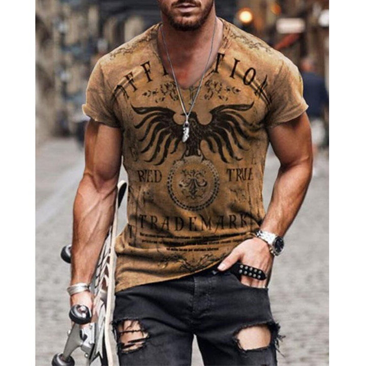 Herren T-Shirt mit urbanem Vintage-Design und beeindruckendem Adlermotiv Drune