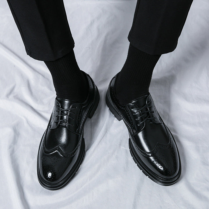 Herren Elegante Schnürschuhe mit klassischen Broguemuster und rutschfester Sohle Drune