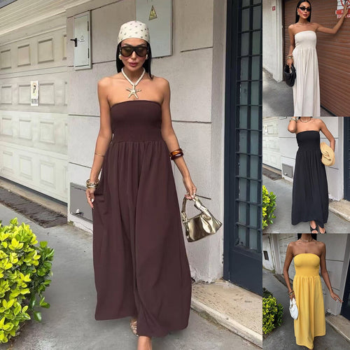 Damen Trägerloses Maxikleid Drune