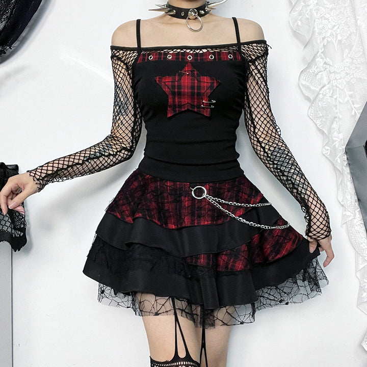 Damen figurbetonte Bluse mit Rüschendetails und Schnürung Drune