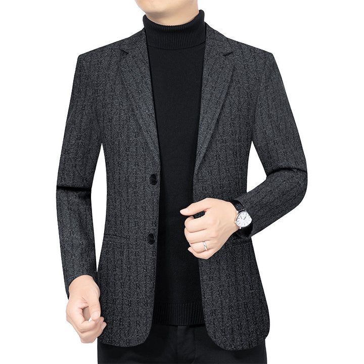 Herren Modernes Einreihiges City-Blazer mit aufgesetzten Taschen und leichter Halbfütterung Drune