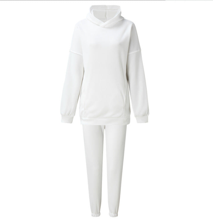 Damen komfortables Fleece-Lounge-Set mit hochgeschlossenem Kragen Drune