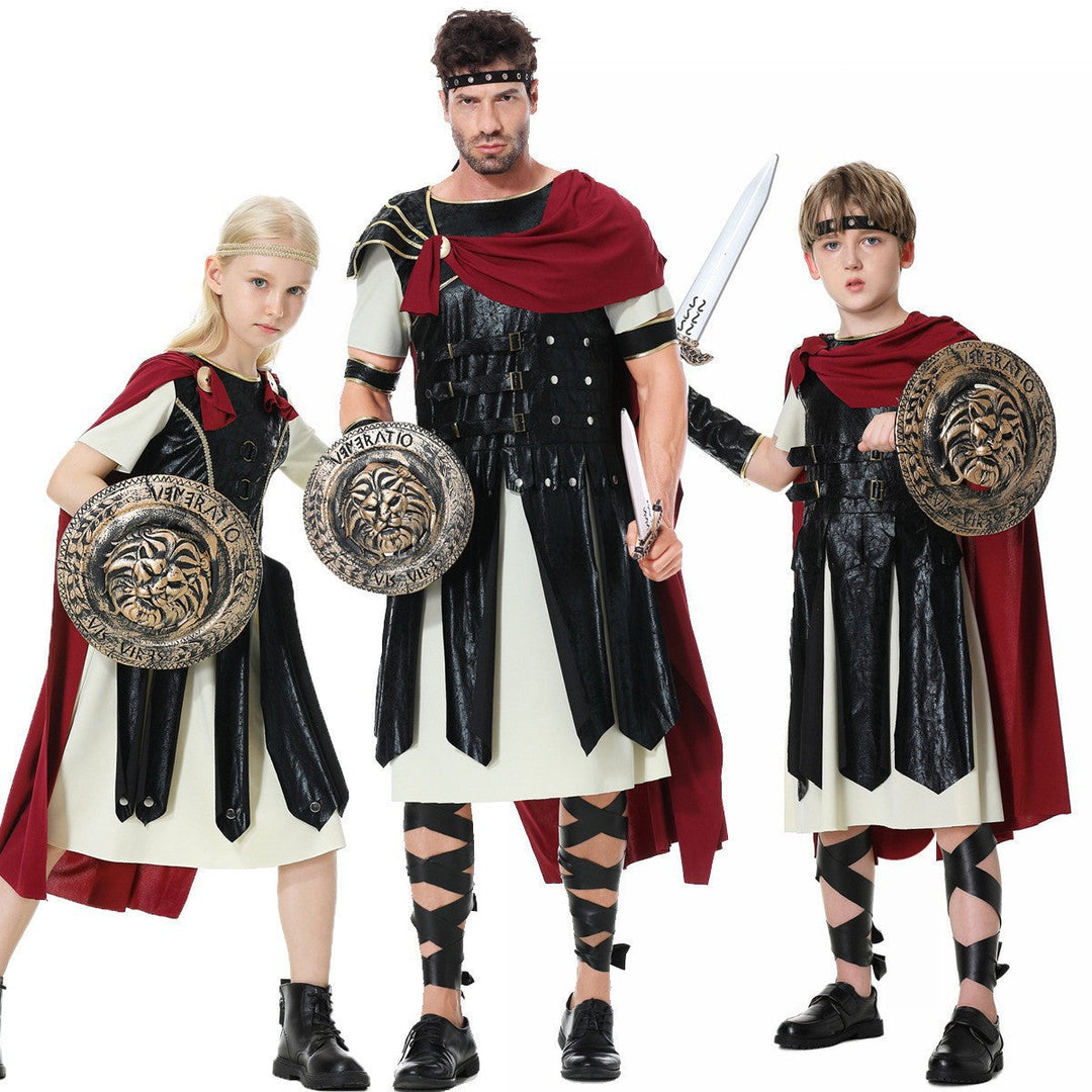 Mädchen Gladiatorinnenkostüm mit Umhang und Accessoires Drune