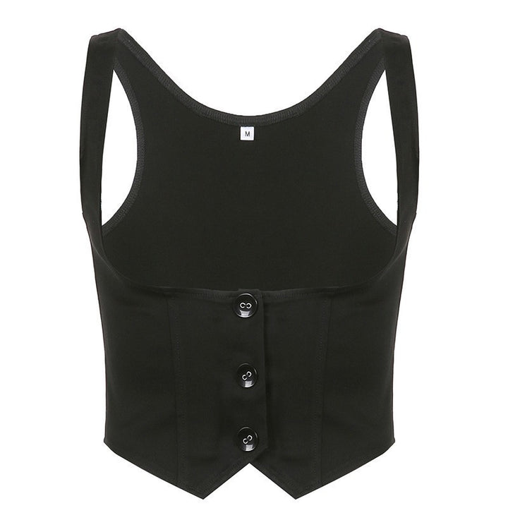 Damen elegante Corsage mit Knopfdetails und tailliertem Schnitt Drune