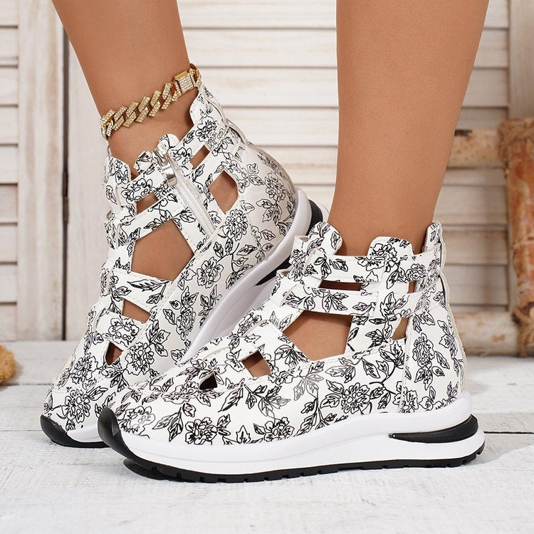 Damen Designer-Sneaker mit floralem Muster Drune