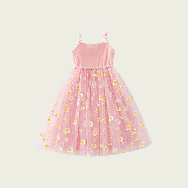 Mädchen Blumenmuster Tüllkleid Drune