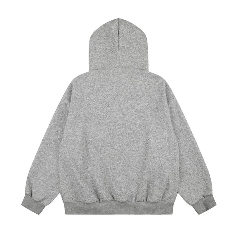 Damen Kapuzen-Zipjacke im Oversize-Cut mit gestickter Dackel-Illustration und Vichy-Detail Drune