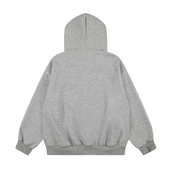 Damen Kapuzen-Zipjacke im Oversize-Cut mit gestickter Dackel-Illustration und Vichy-Detail Drune
