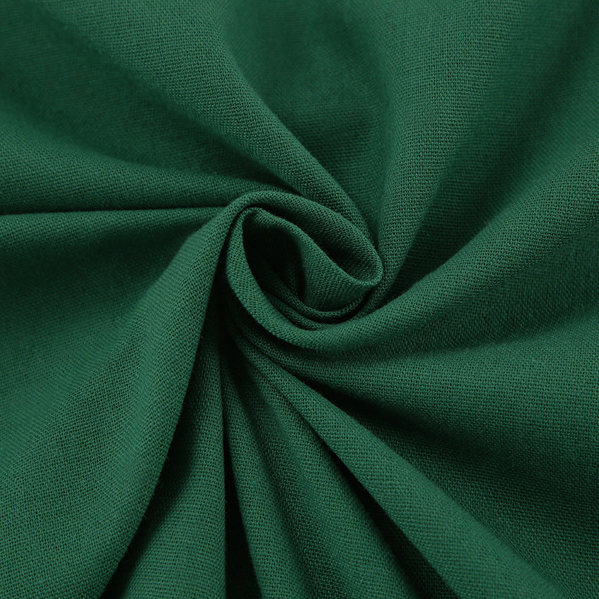 Damen Maxikleid aus hochwertigem Leinenstoff mit breiten Trägern und seitlichen Schlitzen Drune