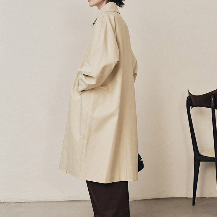 Damen Lange Trenchcoat Drune