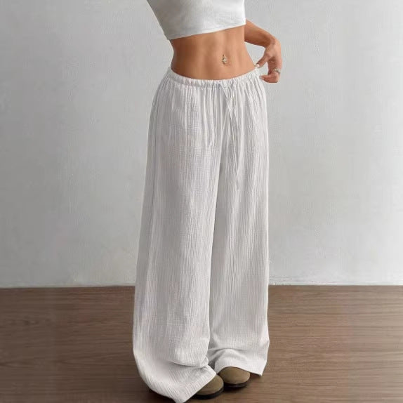 Damen weite, glänzende Palazzo-Hose Drune