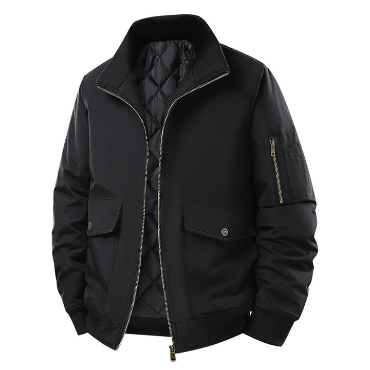 Herren  isolierte Diamantstepp gefütterte Utility Bomberjacke mit Klappen-Cargotaschen Drune