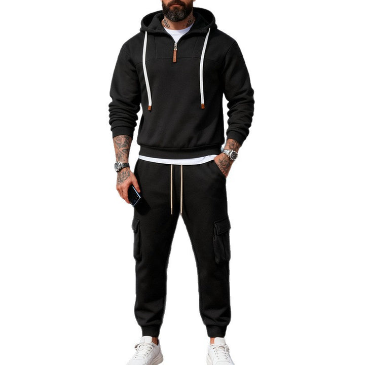 Herren Cargo-Joggerhose mit multifunktionalen Klapptaschen elastischem Bund und gerippten Bündchen Drune