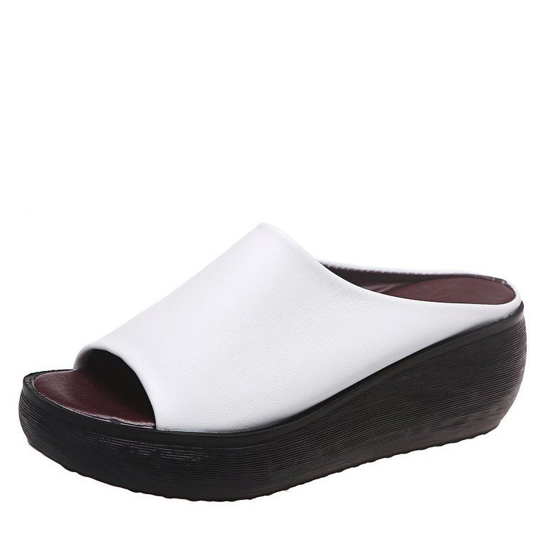 Damen Komfortable Plateau-Sandalen mit weichem Obermaterial und anatomischem Fußbett Drune