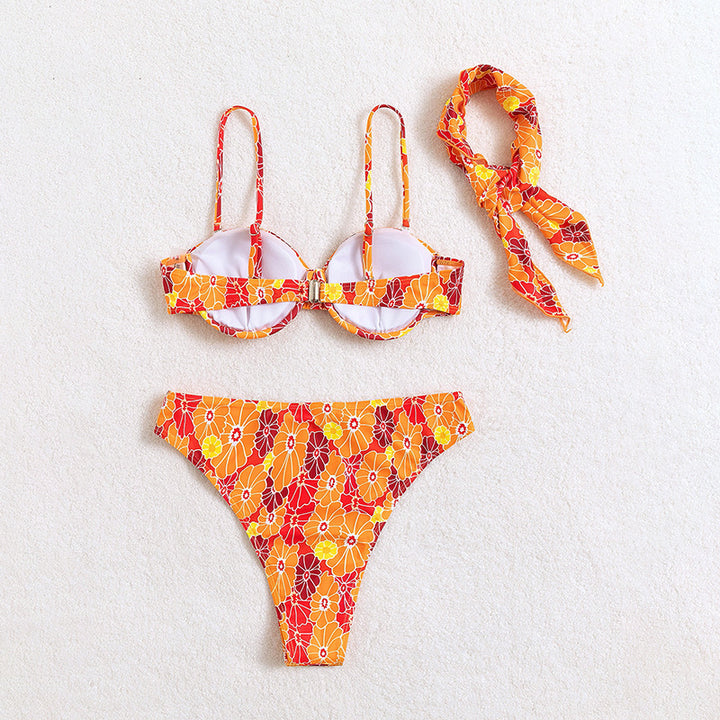 Damen Bikini mit floralem Design und schmeichelndem Schnitt Drune
