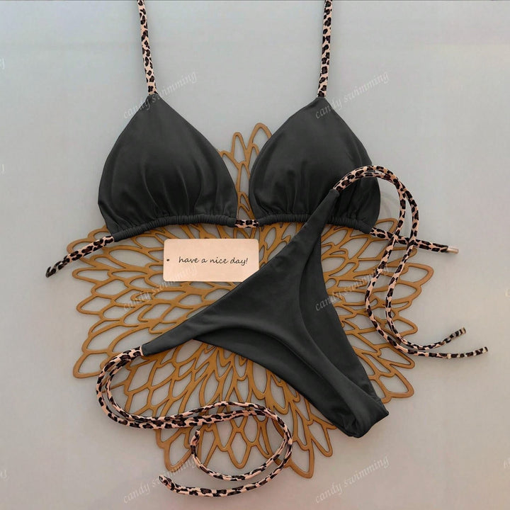 Damen Triangel-Bikini mit einzigartigen Trägern Drune
