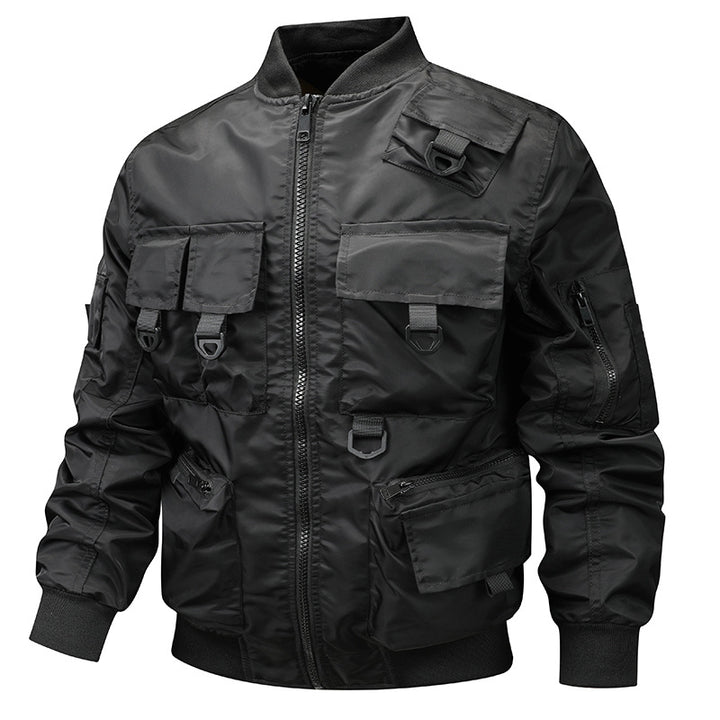 Herren nan urban-militärische Bomberjacke mit modularen Mehrzwecktaschen und D‑Ring-Details Drune