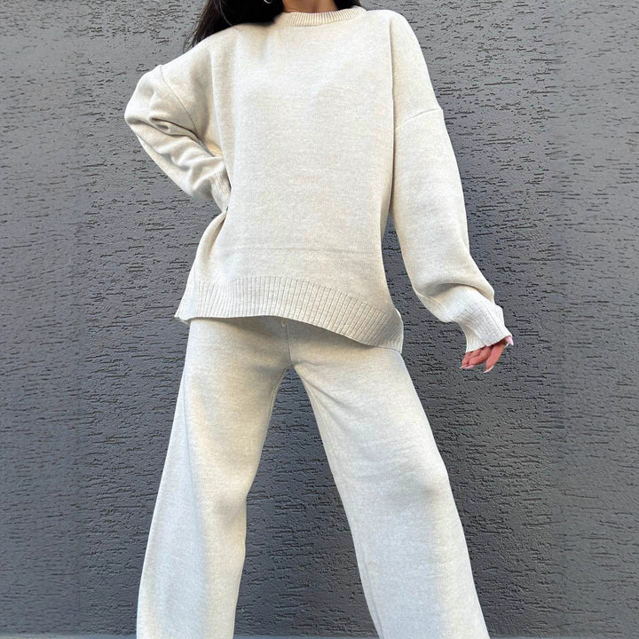 Damen lässiger Strickpullover mit oversized Passform und weiten Ärmeln Drune