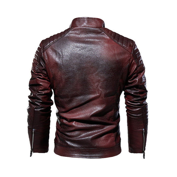 Herren Lederjacke mit mehrfachen Taschen Drune