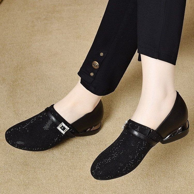 Damen Elegante Mokassins mit Glitzer-Akzenten Drune
