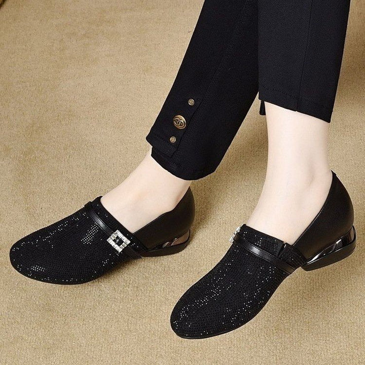 Damen Elegante Mokassins mit Glitzer-Akzenten Drune
