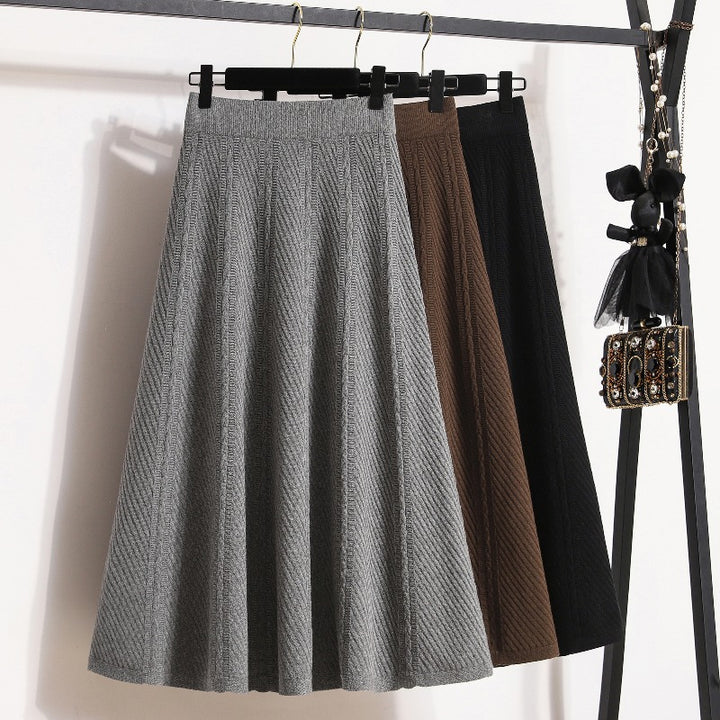 Damen Eleganter, schwingender Strickrock Drune