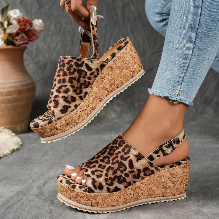 Damen Keilabsatz-Sandalen mit verstellbarem Riemen und komfortablem Fußbett Drune