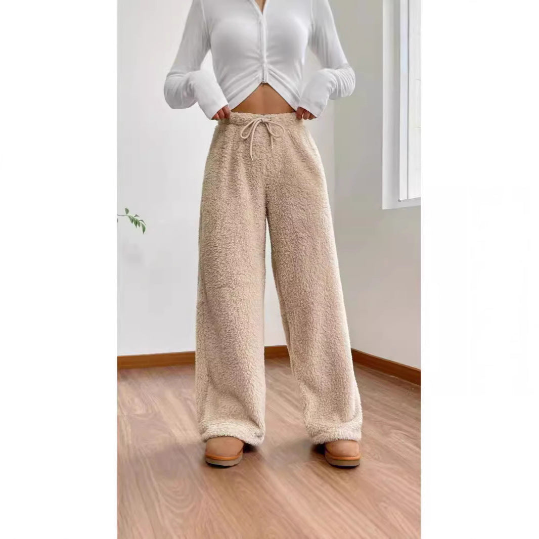Damen Plüschstoff Freizeithose Drune