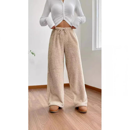 Damen Plüschstoff Freizeithose Drune