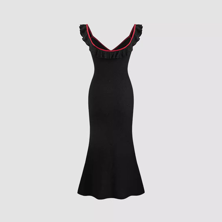 Damen Fließendes Maxikleid mit Rüschendetails Drune
