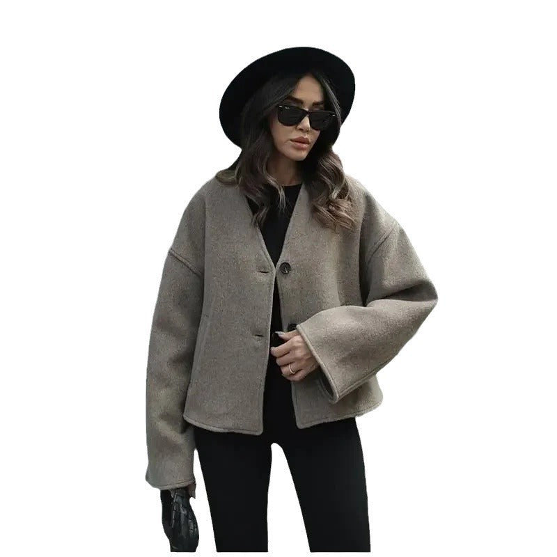 Damen Oversized Wolle-Blazer Drune
