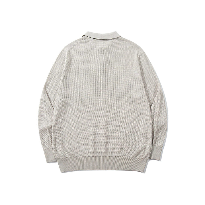 Unisex Waffelstrick-Polo im Relaxed-Fit mit dreifacher Knopfleiste und geripptem Saum Drune