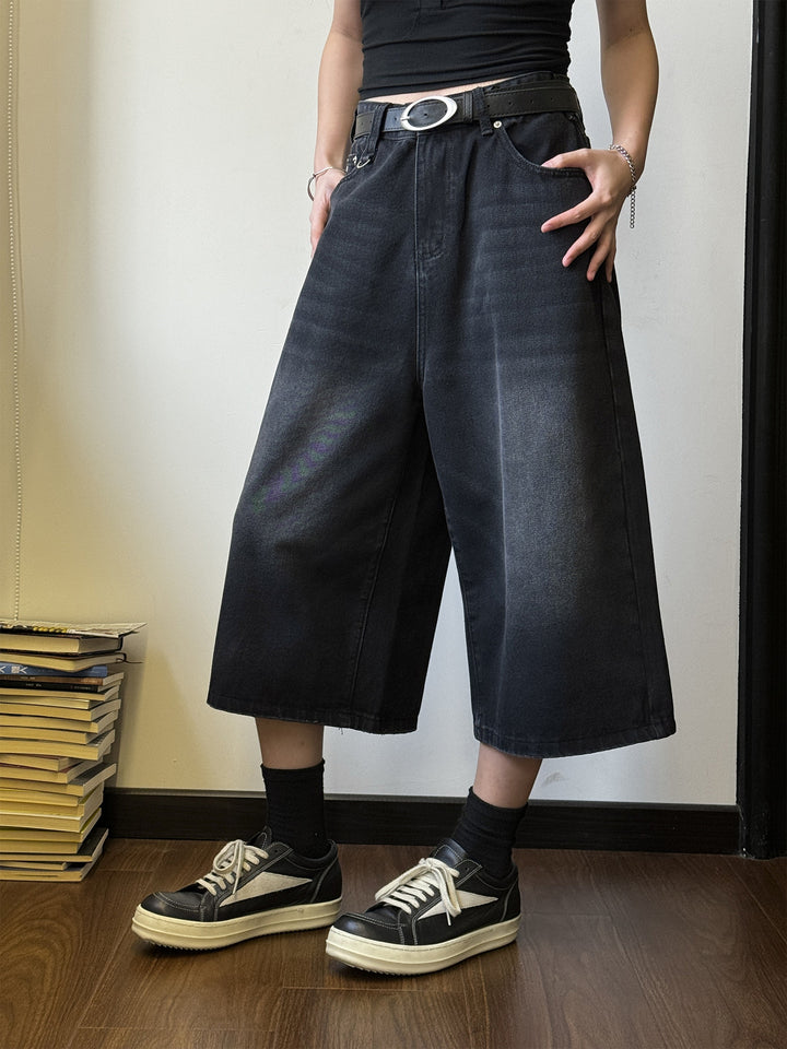 Damen Weitgeschnittene Jeans-Shorts Drune