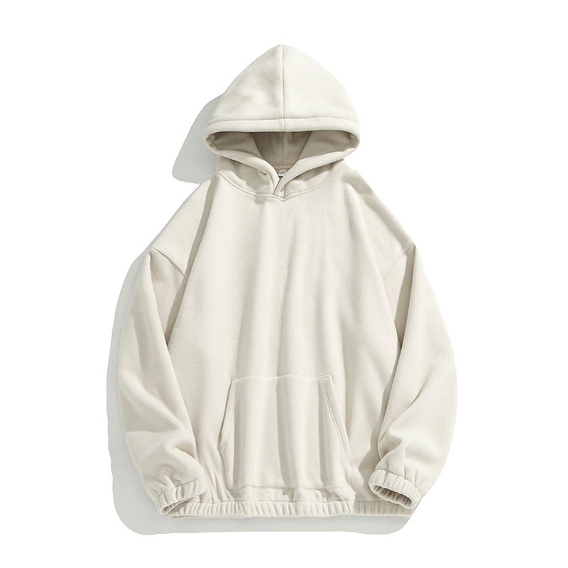 Unisex Oversize Fleece-Hoodie mit elastischem Saum und aufgesetzter Kängurutasche Drune