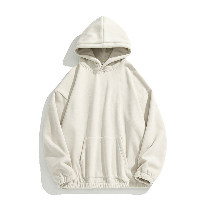 Unisex Oversize Fleece-Hoodie mit elastischem Saum und aufgesetzter Kängurutasche Drune