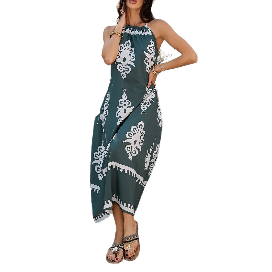 Damen Halterkleid mit verspieltem Muster und asymmetrischem Saum Drune