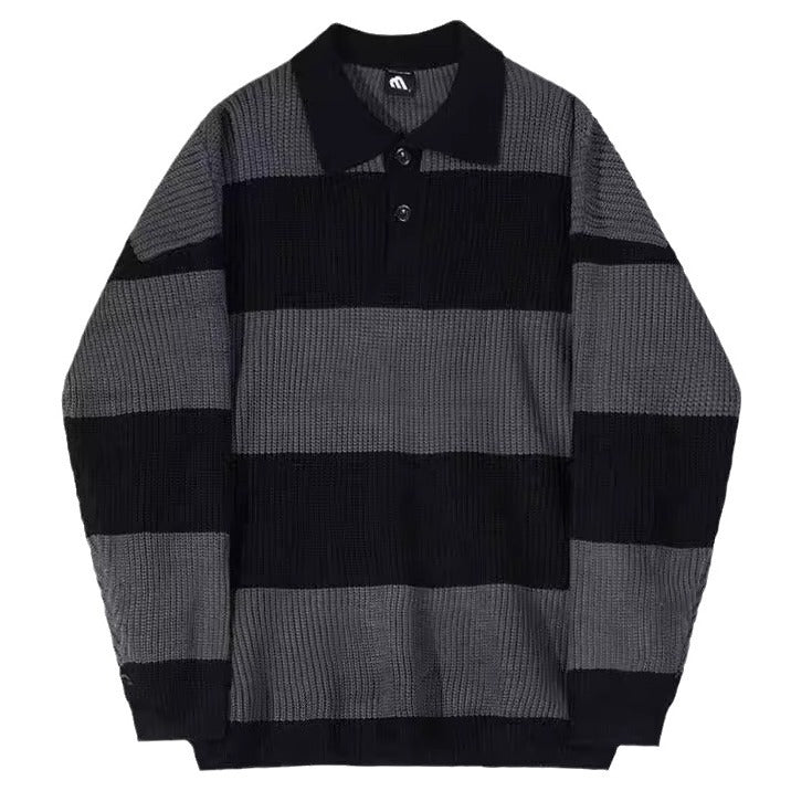 Herren Strukturierter Grobstrickpullover mit Stehkragen Drune