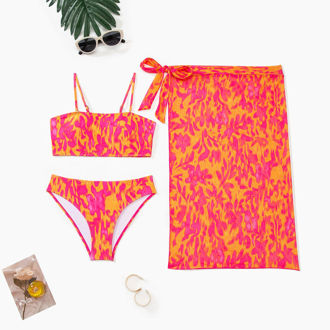 Damen Bikini-Set mit modischem Bandeau-Oberteil und hoch geschnittenen Bottoms Drune