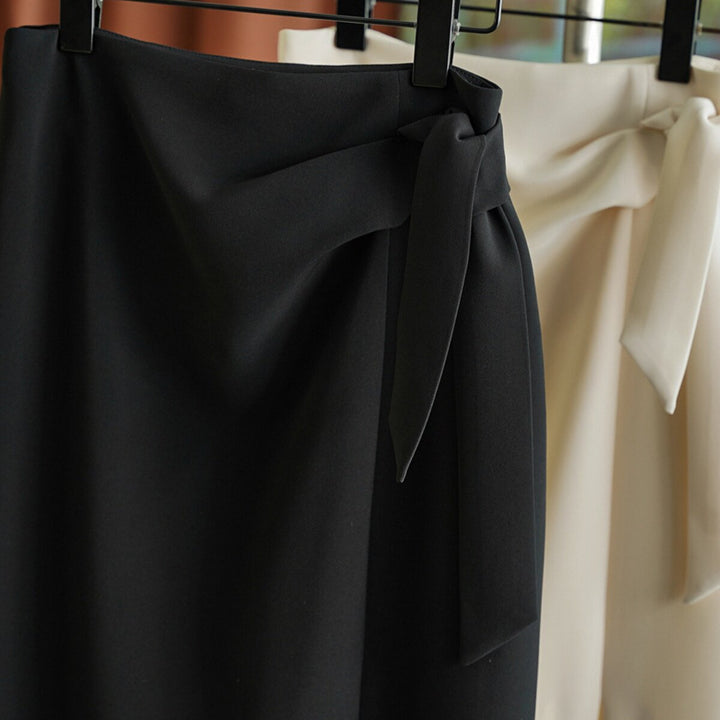 Damen Eleganter Wickelrock mit Taillenbindung Drune